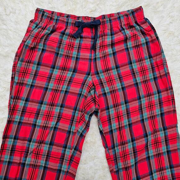 Red Plaid Pants Victoria's Secret Size M Drawstring Med Pjs Pajama Bottoms VGUC - Picture 3 of 9